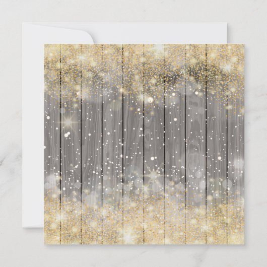 Luxe goudconfetti kerstfeest kaart (Achterkant)