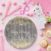 Luxe goudconfetti kerstfeest papieren bordje (Feest)