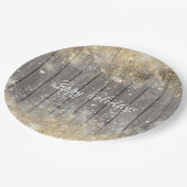 Luxe goudconfetti kerstfeest papieren bordje (Gekanteld)