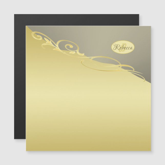 Luxe gouddecoratie op goud en zilver, Monogram (Voorkant / Achterkant)