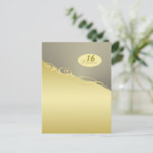 Luxe gouddecoratie op goud en zilver, Monogram Briefkaart (Staand voorkant)