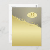 Luxe gouddecoratie op goud en zilver, Monogram Briefkaart (Voorkant / Achterkant)