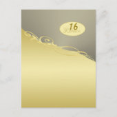 Luxe gouddecoratie op goud en zilver, Monogram Briefkaart (Voorkant)