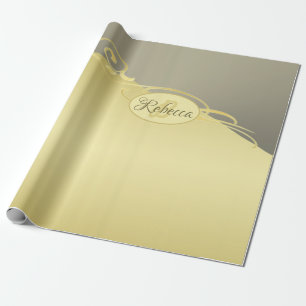 Luxe gouddecoratie op goud en zilver, Monogram Cadeaupapier