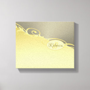 Luxe gouddecoratie op goud en zilver, Monogram Canvas Afdruk