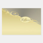 Luxe gouddecoratie op goud en zilver, Monogram Inpakpapier Vel (Voorkant)