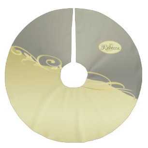 Luxe gouddecoratie op goud en zilver, Monogram Kerstboom Rok