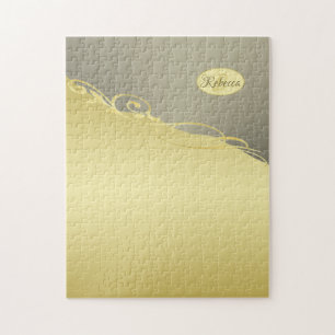Luxe gouddecoratie op goud en zilver, Monogram Legpuzzel