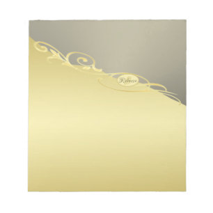 Luxe gouddecoratie op goud en zilver, Monogram Notitieblok