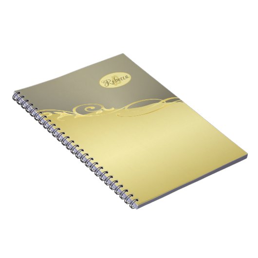 Luxe gouddecoratie op goud en zilver, Monogram Notitieboek (Rechterzijde)