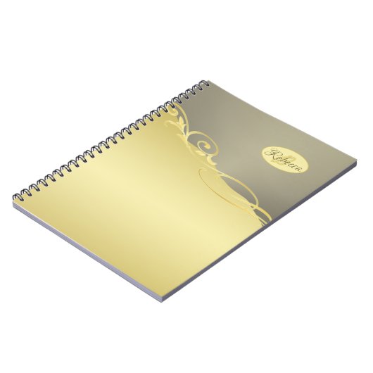 Luxe gouddecoratie op goud en zilver, Monogram Notitieboek (Linkerzijde)