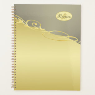 Luxe gouddecoratie op goud en zilver, Monogram Planner