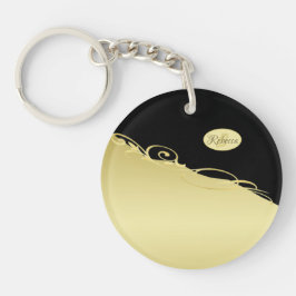 Luxe gouddecoratie op gouden en zwarte achtergrond sleutelhanger