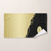 Luxe gouddecoratief op goud en zwart, Monogram Bad Handdoek (Handdoek)