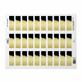 Luxe gouddecoratief op goud en zwart, Monogram, Etiket (Full Sheet)