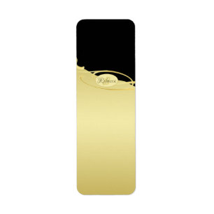Luxe gouddecoratief op goud en zwart, Monogram, Etiket