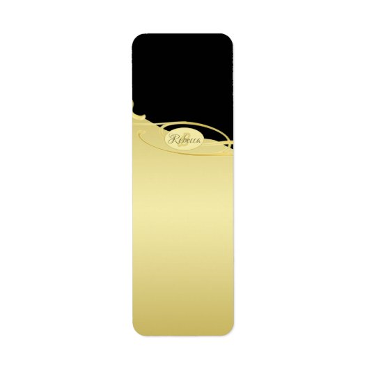 Luxe gouddecoratief op goud en zwart, Monogram, Etiket (Voorkant)