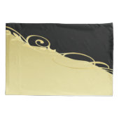 Luxe gouddecoratief op goud en zwart, Monogram Kussensloop (Achterkant)