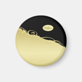 Luxe gouddecoratief op goud en zwart, Monogram, Magneet