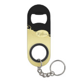 Luxe gouddecoratief op goud en zwart, Monogram, Mini Flessenopener (Achterkant)