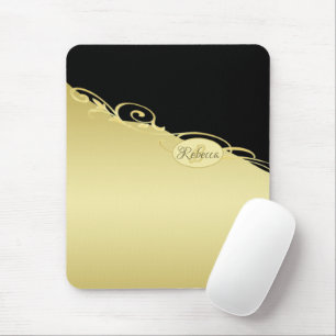Luxe gouddecoratief op goud en zwart, Monogram Muismat