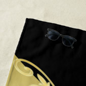 Luxe gouddecoratief op goud en zwart, Monogram Strandlaken (In situ)