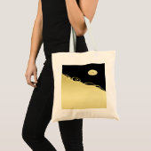 Luxe gouddecoratief op goud en zwart, Monogram, Tote Bag (Voorkant (product))