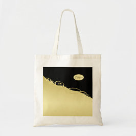 Luxe gouddecoratief op goud en zwart, Monogram, Tote Bag
