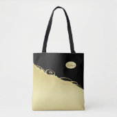 Luxe gouddecoratief op goud en zwart, Monogram, Tote Bag (Voorkant)