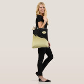 Luxe gouddecoratief op goud en zwart, Monogram, Tote Bag (Op model)