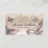 luxe gouddruppels voor regenboogvlinders visitekaartje (Voorkant)