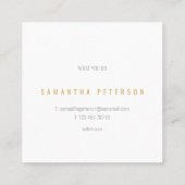 Luxe goudeffect grens wit vierkante visitekaartje (Achterkant)