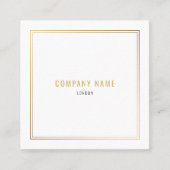 Luxe goudeffect grens wit vierkante visitekaartje (Voorkant)