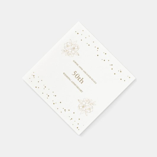 Luxe Gouden 50ste Huwelijksverjaardag  Servet (Hoek)