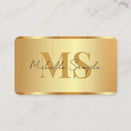 Luxe Gouden Aangepaste Typografie Naam QR-code Scr Visitekaartje (Voorkant)