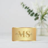 Luxe Gouden Aangepaste Typografie Naam QR-code Scr Visitekaartje (Staand voorkant)