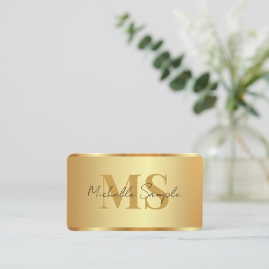Luxe Gouden Aangepaste Typografie Naam QR-code Scr Visitekaartje (Staand voorkant)