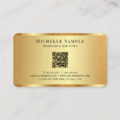 Luxe Gouden Aangepaste Typografie Naam QR-code Scr Visitekaartje (Achterkant)