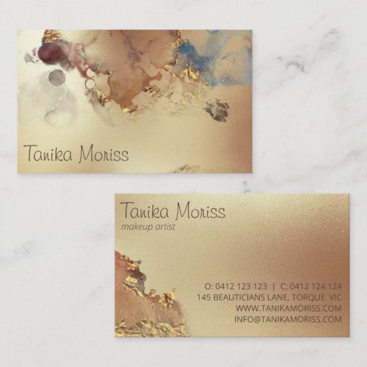 Luxe gouden Abstract Visitekaartje (Voorkant / Achterkant)