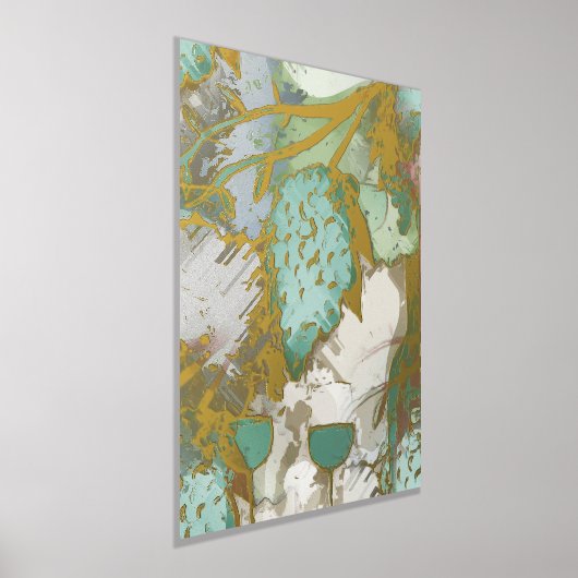 Luxe gouden abstracte druiven Fine Art Real Folie Afdrukken (Laagn)