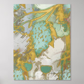 Luxe gouden abstracte druiven Fine Art Real Folie Afdrukken (Voorkant)