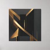 Luxe Gouden Abstracte Geometrische Architectuur Canvas Afdruk (Voorkant)