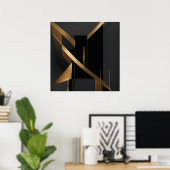 Luxe Gouden Abstracte Geometrische Architectuur Poster (Thuiskantoor)