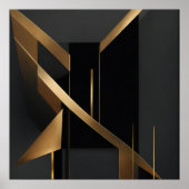 Luxe Gouden Abstracte Geometrische Architectuur Poster (Voorkant)