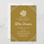 Luxe Gouden Achthoekige Ramadan Iftar-diner Kaart (Voorkant)
