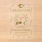 Luxe gouden Afstuderen aankondiging (Voorkant)