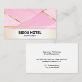 Luxe gouden afwerking | Roze marmer Visitekaartje (Voorkant / Achterkant)