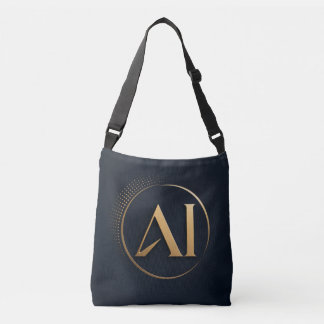 Luxe Gouden AI Logo Boodschappentas – Elegante Kun Crossbody Tas