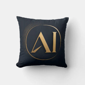Luxe Gouden AI Logo Slaapkussen – Elegante Kunst Kussen