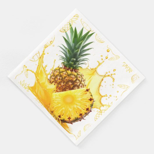 Luxe Gouden Ananas Tropische Servetten (Hoek)